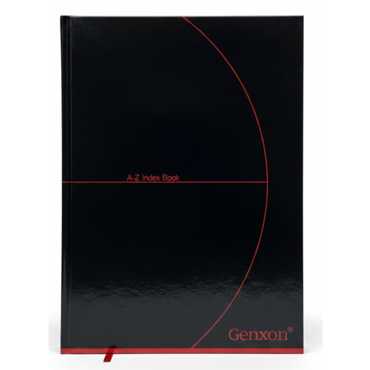 GenXon A4 Hard Cover A-Z Index Notebook | 192 Ruled Pages | Tabbed Organiser