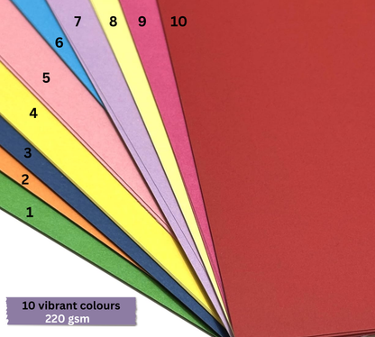 A4 Cards – Pack of 25 Sheets | Premium Heavyweight Cardstock- 4 colours