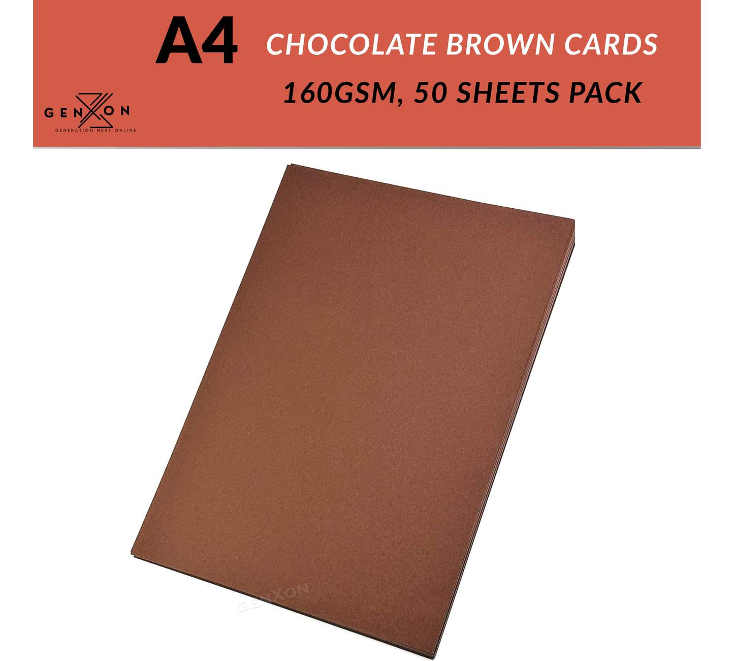 A4 chocolate brown cards with 50 sheets pack on a white background