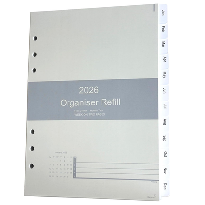 2026 DIARY REFILL INSERT A5 SIZE PLANNER FILOFAX COMPATIBLE