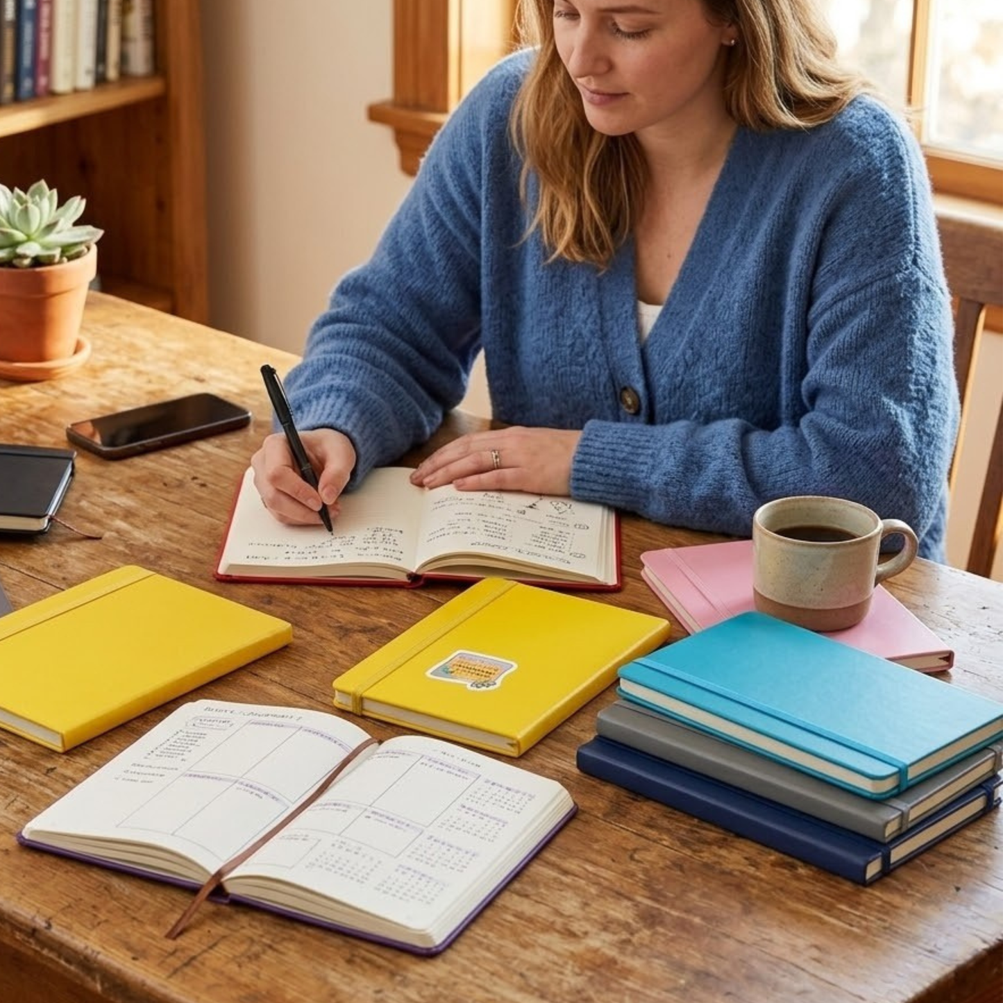 A5 Hardback Lined Notebook Journal | 8 Colours | 152 Pages | Elastic Closure