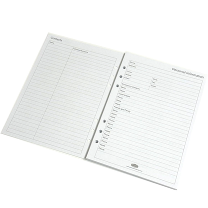 contacts and personal information pages