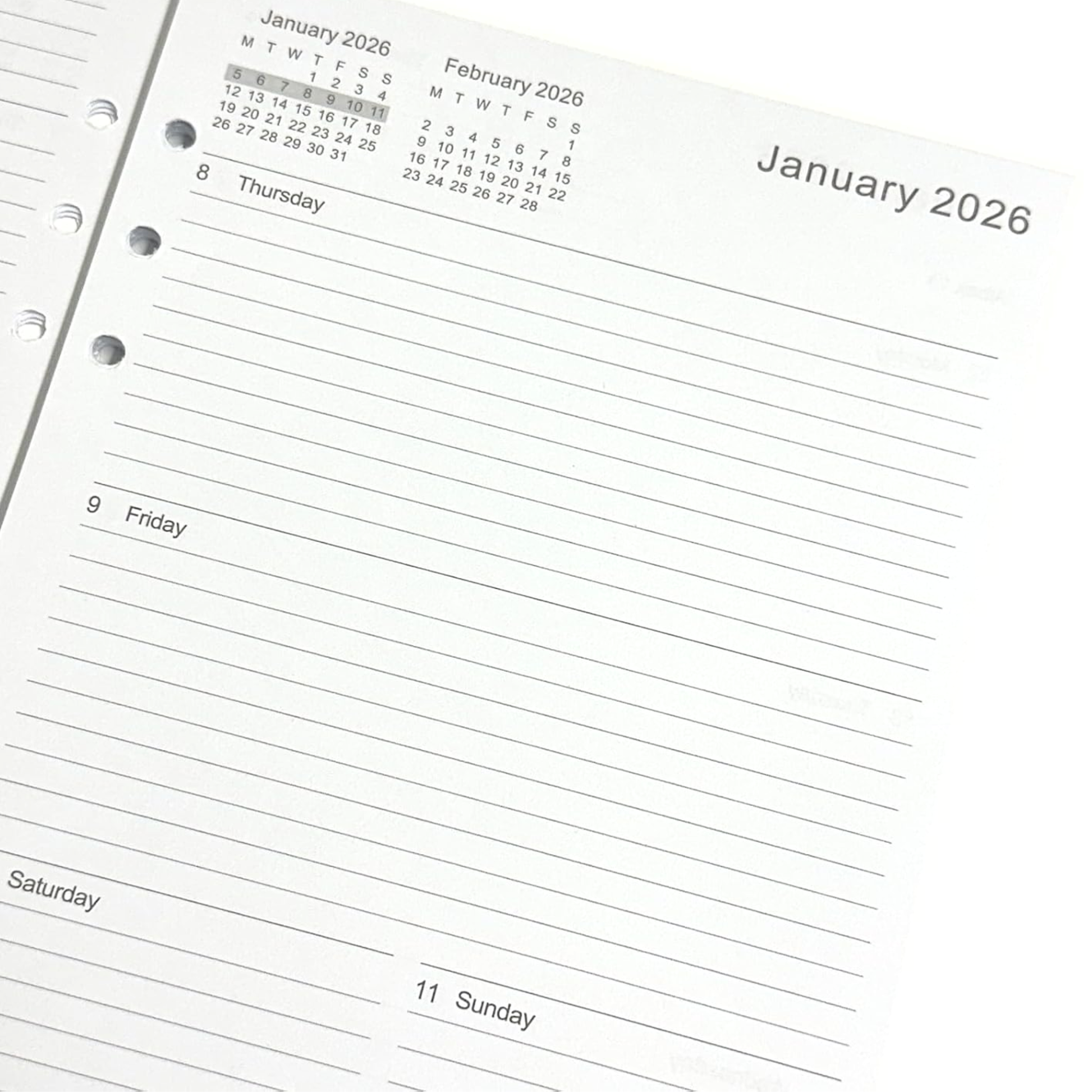 2026 diary refill