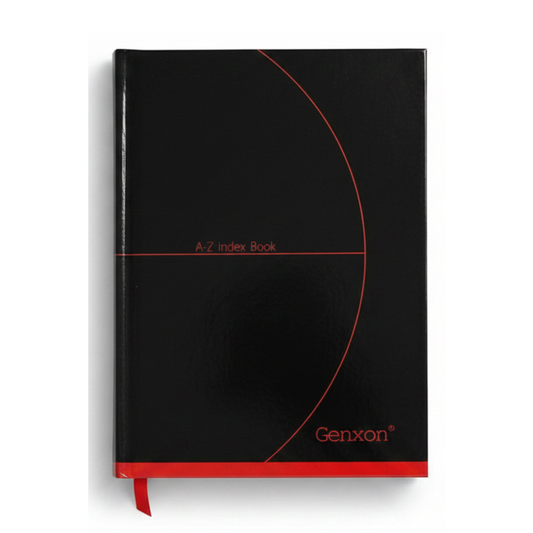 GenXon A6 Hard Cover A-Z Index Notebook | 192 Ruled Pages | Tabbed Organiser