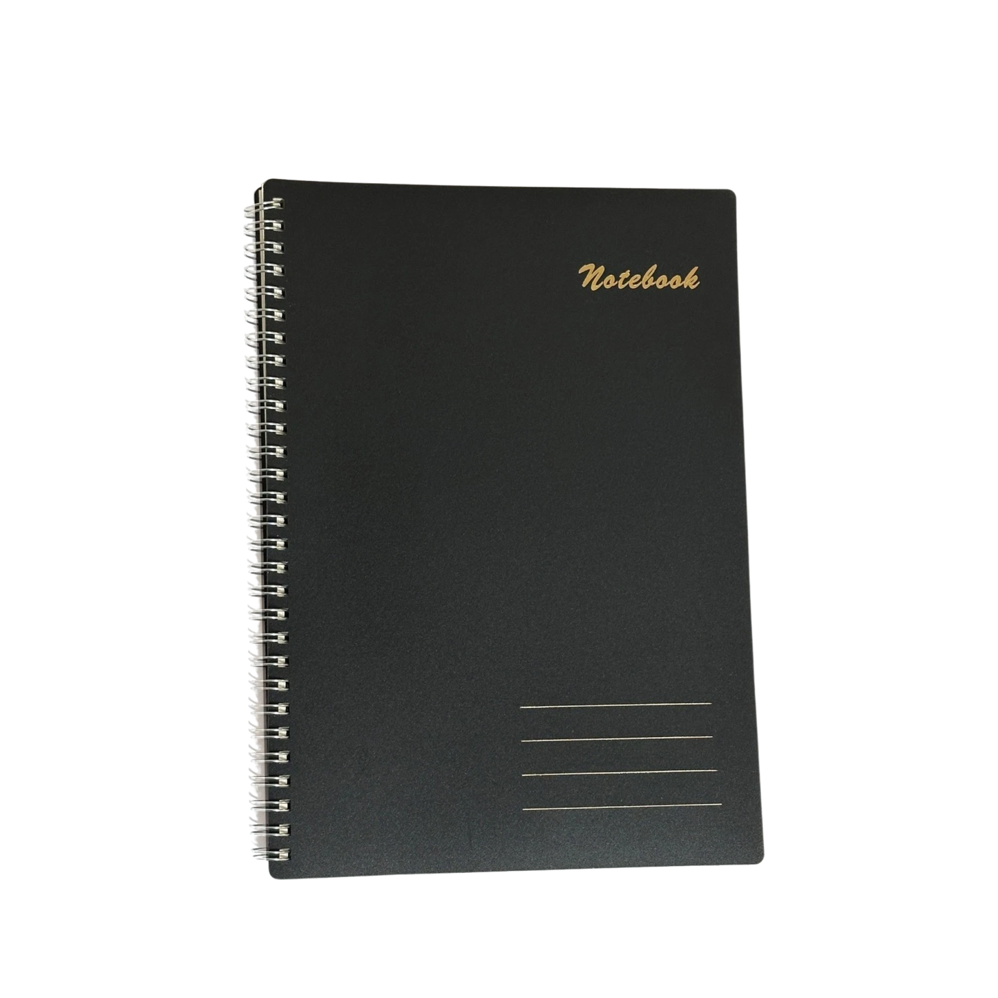 Spiral Notebook – 160 Lined Pages | 80gsm Wide Ruled | Black Wipeable Cover | A5 & B5