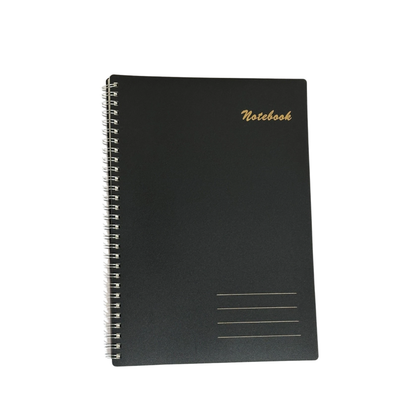 Spiral Notebook – 160 Lined Pages | 80gsm Wide Ruled | Black Wipeable Cover | A5 & B5