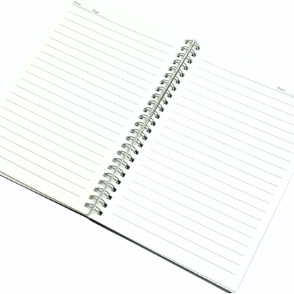 Spiral Notebook – 160 Lined Pages | 80gsm Wide Ruled | Black Wipeable Cover | A5 & B5