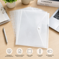A4 Punched Button Wallets | Pack of 12 Clear Document Wallets with Card Pocket