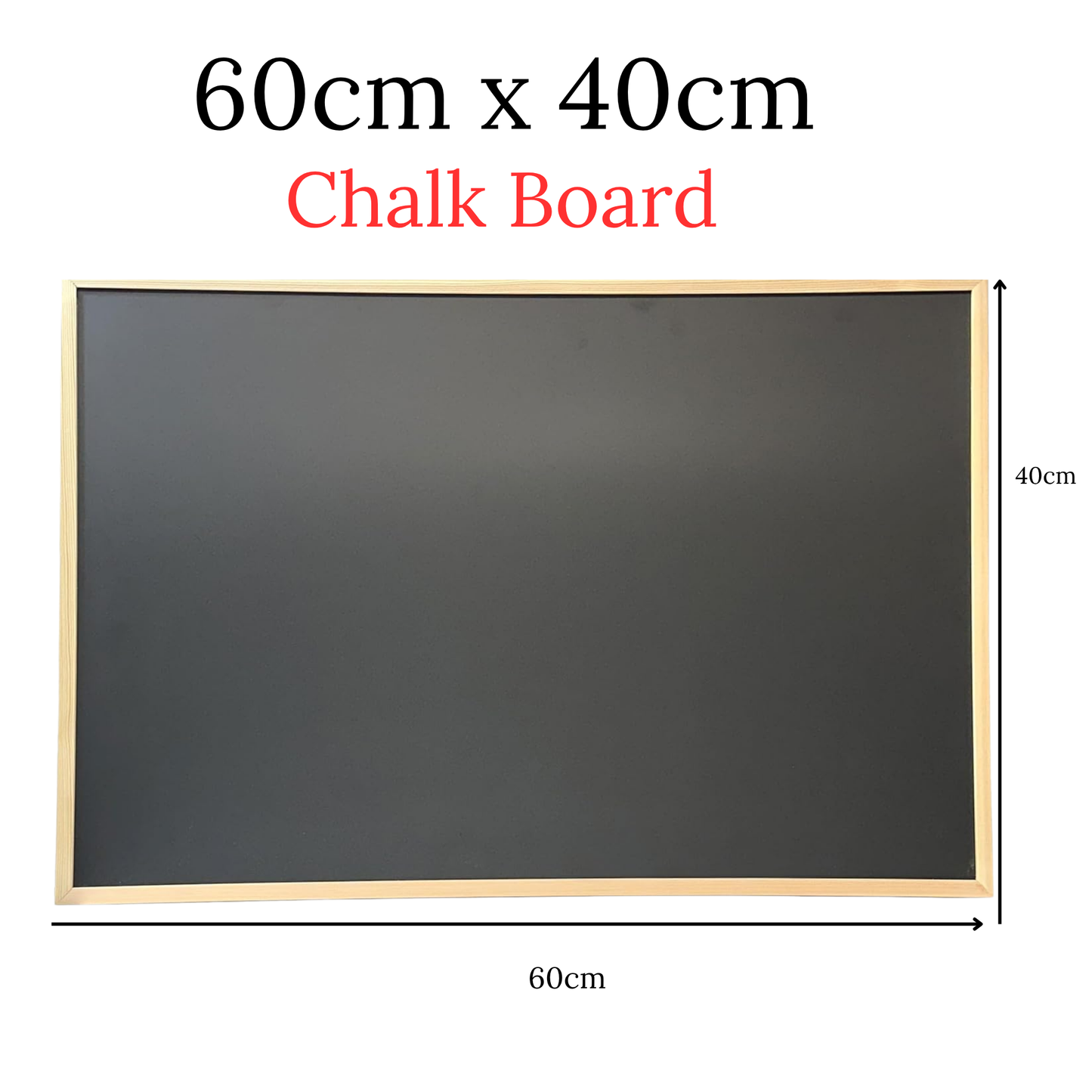 Genxon Wooden Framed Black Chalk Boards – 90x60cm, 60x40cm & 40x30cm for Home, Office & School
