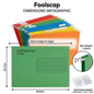 Foolscap Suspension Files with Tabs, 40cm Runners, Assorted Colours
