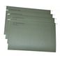 Four green hanging file folders stacked slightly offset, each labelled 'SUSPENSION FILE' and 'FC Size' with a lined writing area on the front, shown on a white background.