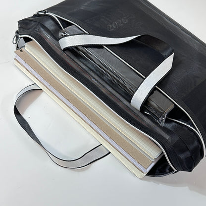 A4 Mesh Document Bag with Zip – Large Tote, Medium & Small Pouch