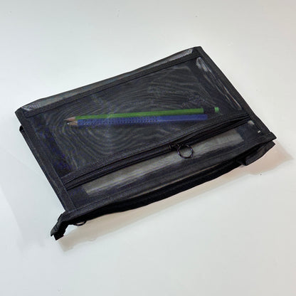 A4 Mesh Document Bag with Zip – Large Tote, Medium & Small Pouch