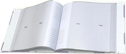 Open Photo album with 2 slip in pockets 6 x 4 on each page and lined memo notes area to preserve your memories