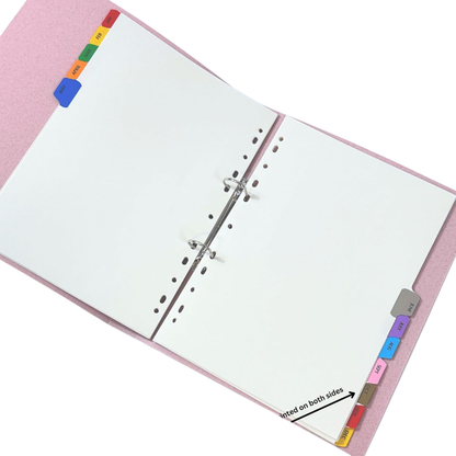 A4 Monthly Index Dividers | 12 Month Tabs | Fits A4 Binders & Lever Arch Files