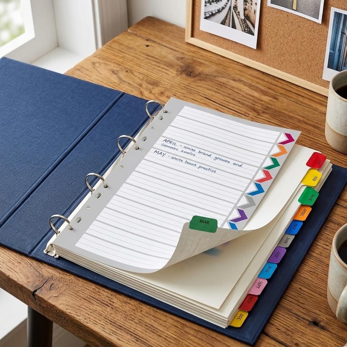 A4 Monthly Index Dividers | 12 Month Tabs | Fits A4 Binders & Lever Arch Files