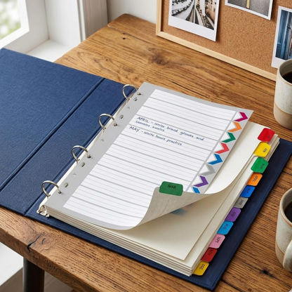 A4 Monthly Index Dividers | 12 Month Tabs | Fits A4 Binders & Lever Arch Files