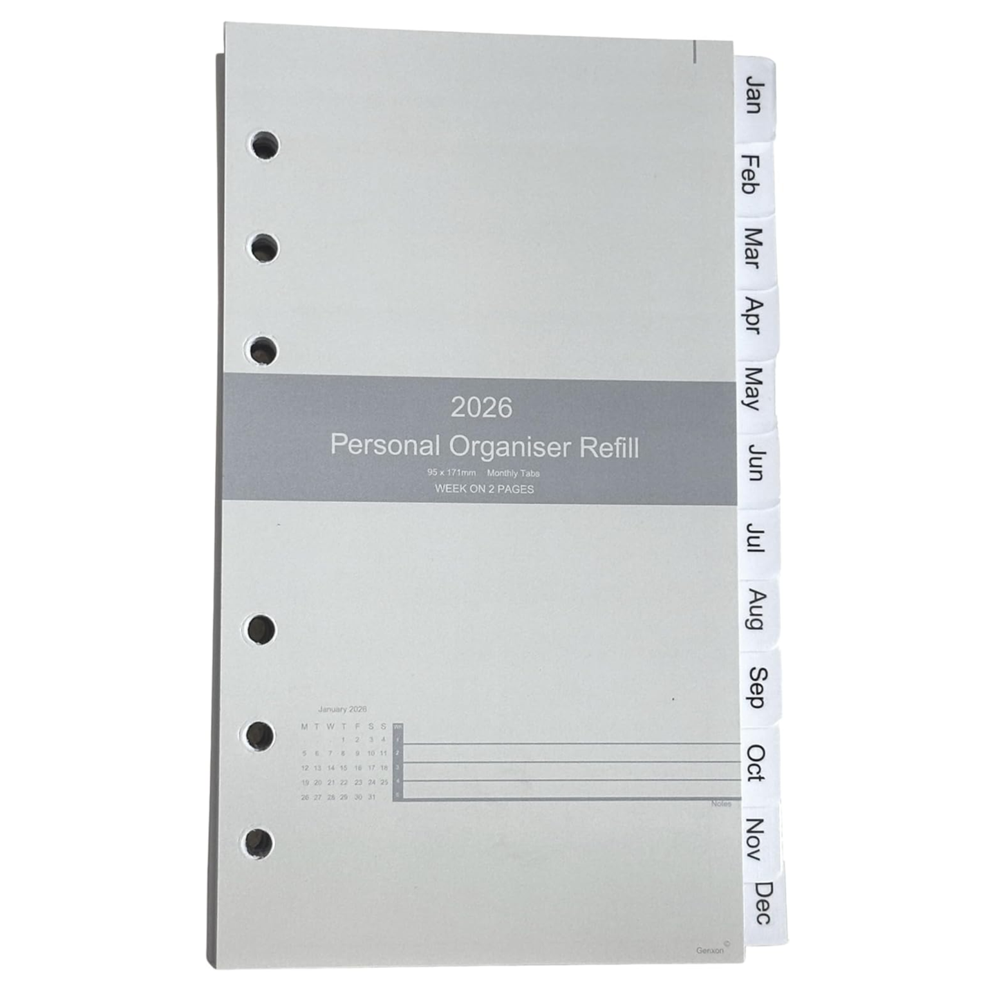 2026 Personal Organizer Refill with monthly tabs on a white background
