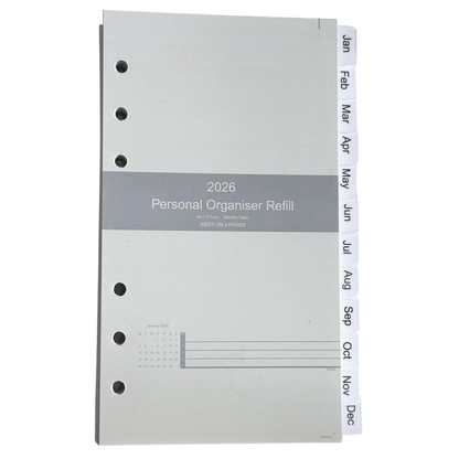 2026 Personal Organizer Refill with monthly tabs on a white background