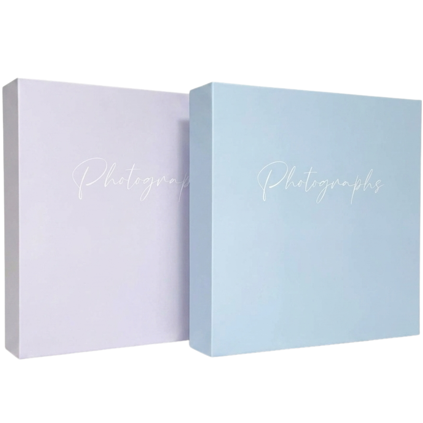 Two PHOTO ALBUMS  with 'Photographs' text on COVER, PASTEL COLOURS