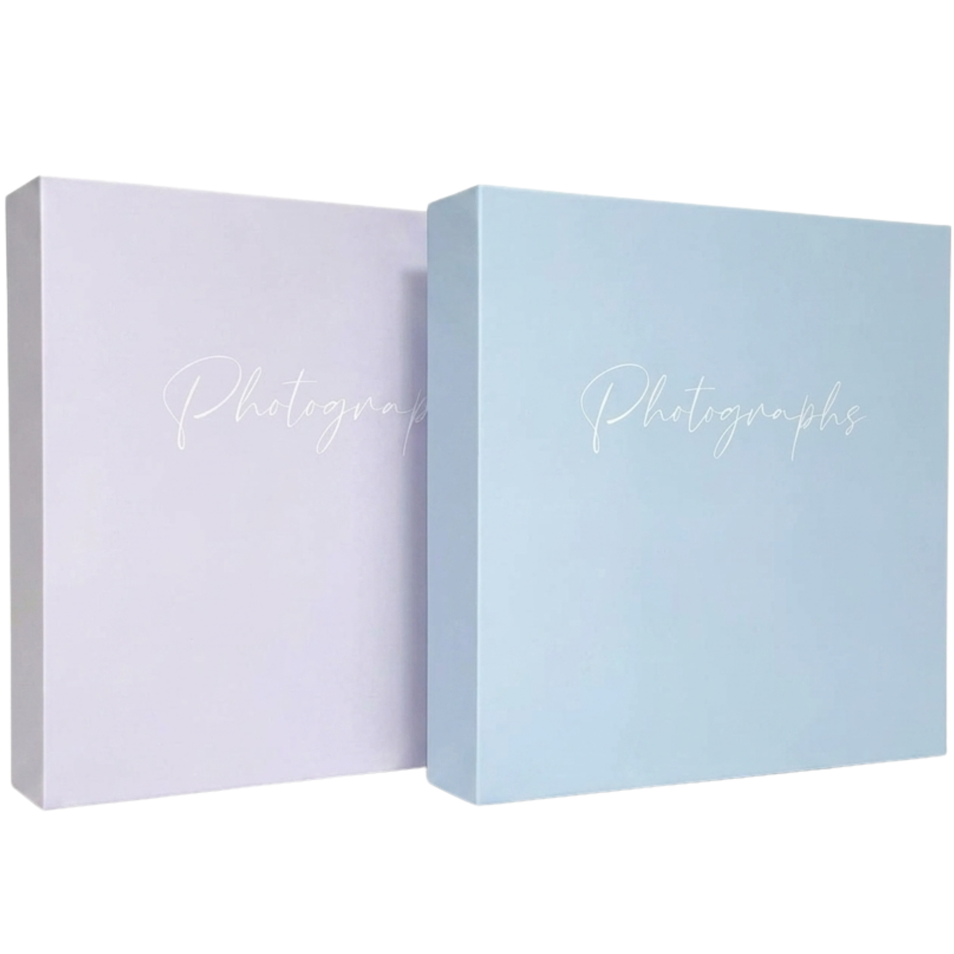 Two PHOTO ALBUMS  with 'Photographs' text on COVER, PASTEL COLOURS