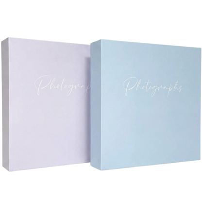 Two PHOTO ALBUMS  with 'Photographs' text on COVER, PASTEL COLOURS