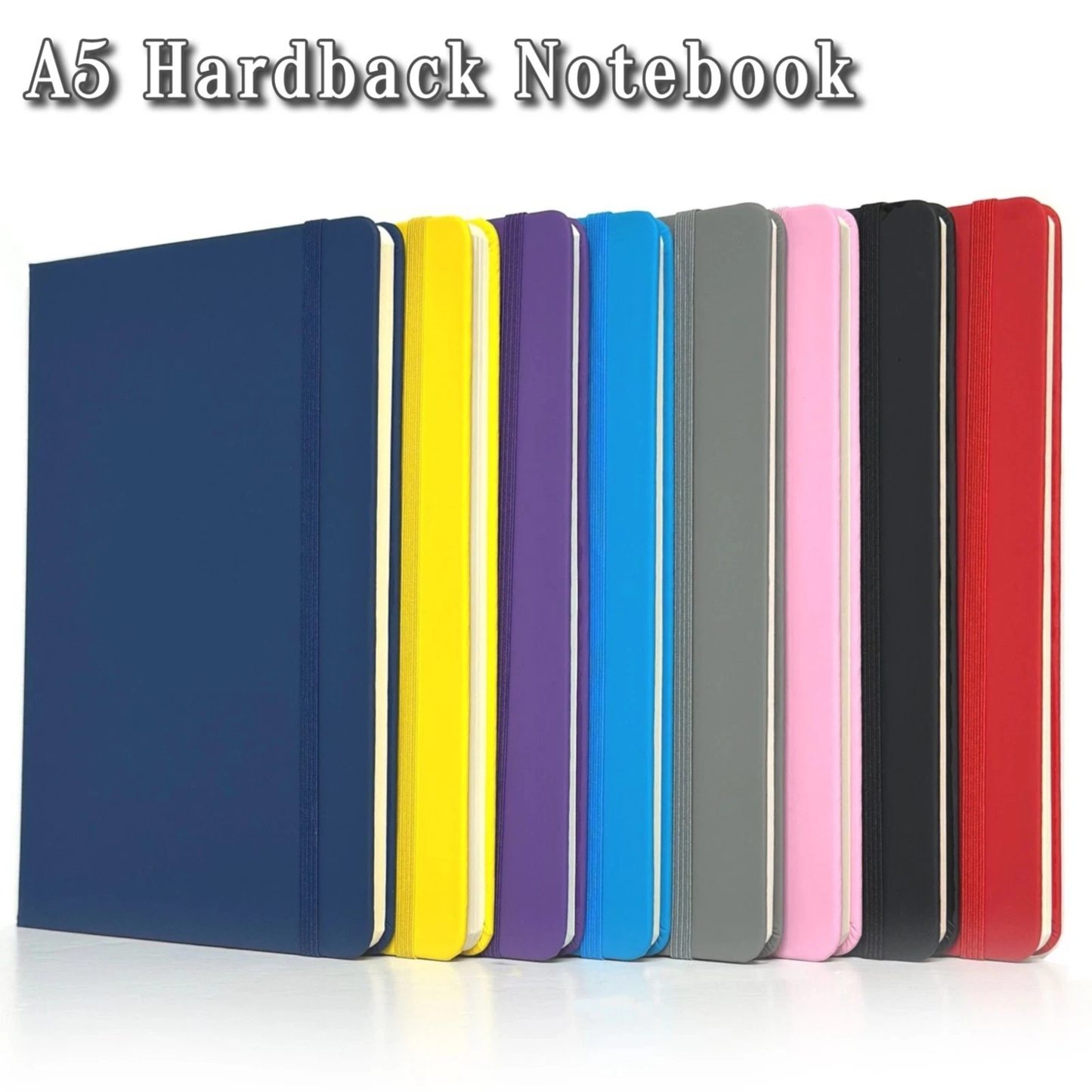a5 hardback notebooks - 8 colours- lined pages