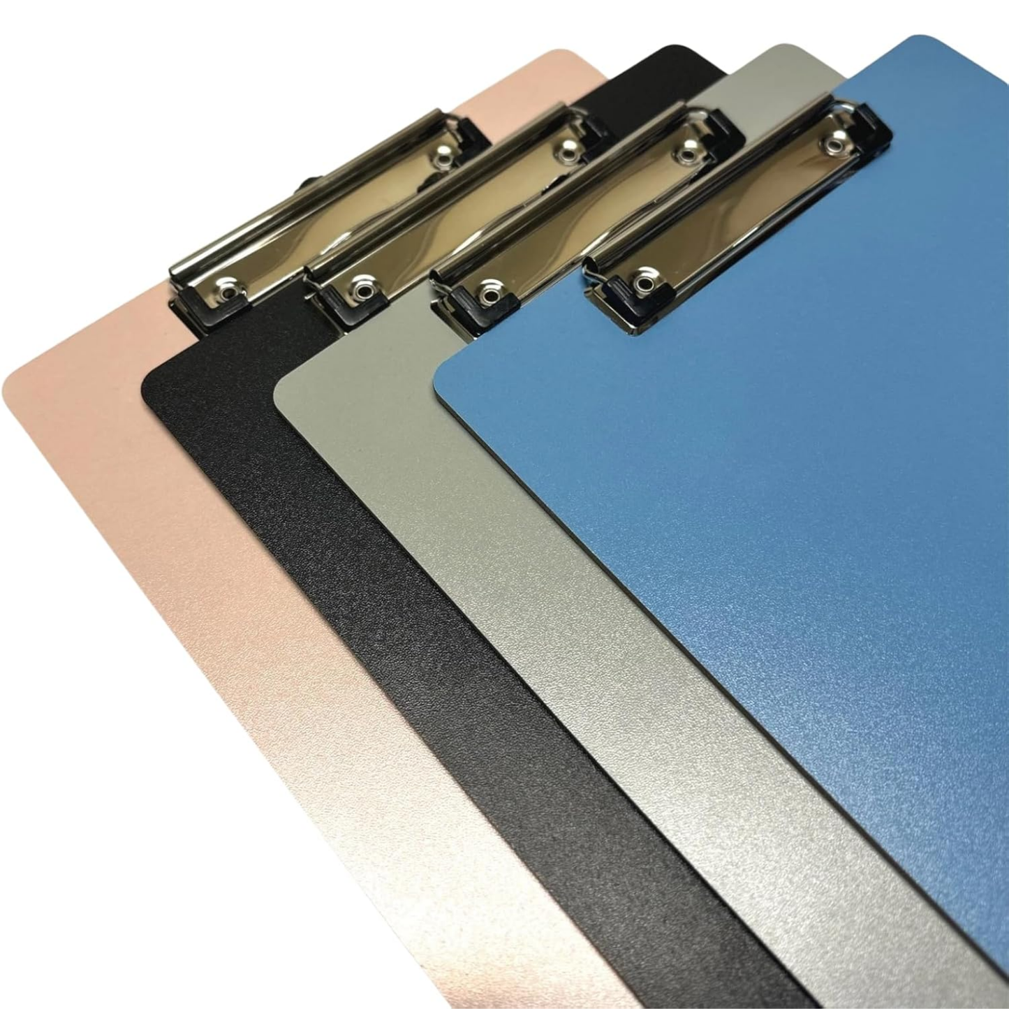 A4 Wooden Clipboard with Metal Clip – Blue, Black, Pink & Grey