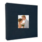 Large Photo Album 6x4 200 Pockets – Slip-In Memo Photo Book | Linen Hardcover, Personalised Cover Window | Family, Wedding & Holiday Memories (Black, Blue, Grey)