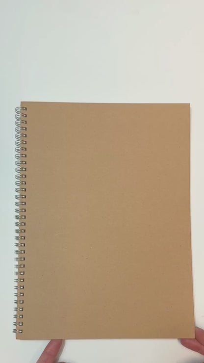 Lined Notebook – Spiral Wirebound Writing Journal | Kraft Cover | Wide Ruled | 80 Sheets | A4 & A5