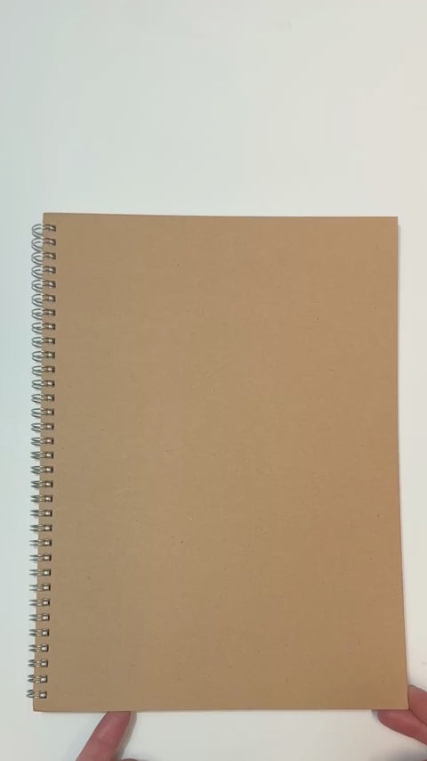 Lined Notebook – Spiral Wirebound Writing Journal | Kraft Cover | Wide Ruled | 80 Sheets | A4 & A5